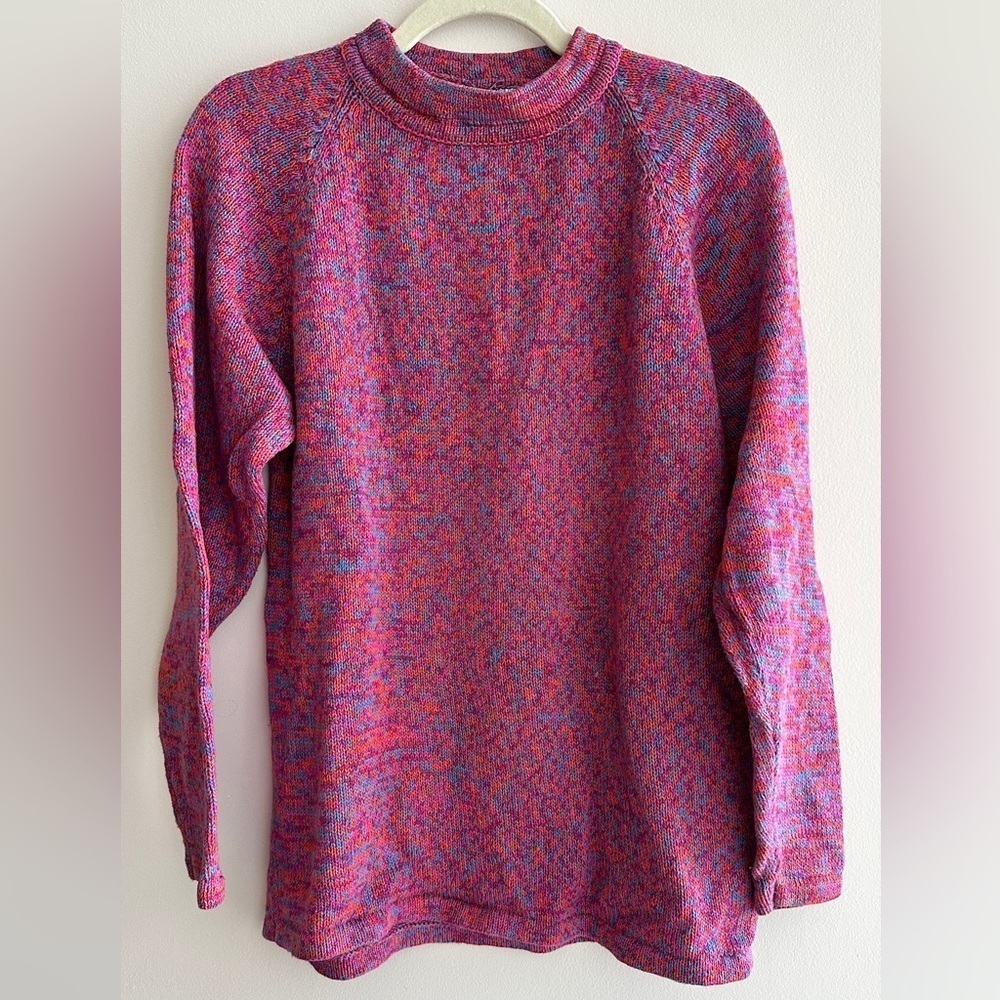 Vintage Multicolored Crewneck Camping Sweater, Size Large (14/16)